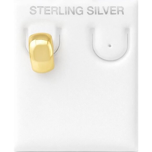 Jewelry - Plain *Single* Huggie Earring 14k Yellow Gold Plated (.925)